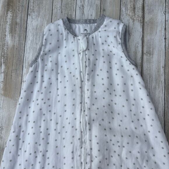 Momcozy Baby Sleep Sack 12-18 Mos. Lightweight White Star Rayon Bamboo 2 Way Zip - Picture 3 of 9